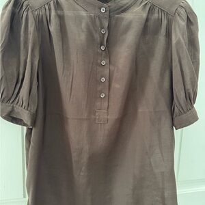 Brown Button-Up Women's blouse